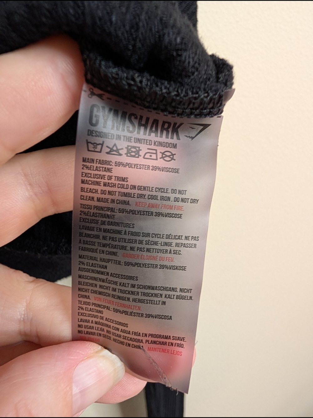 Gymshark‎ Ribbed Crop Top S Black Long Sleeve Drawstring Hem Athletic - Picture 5 of 6